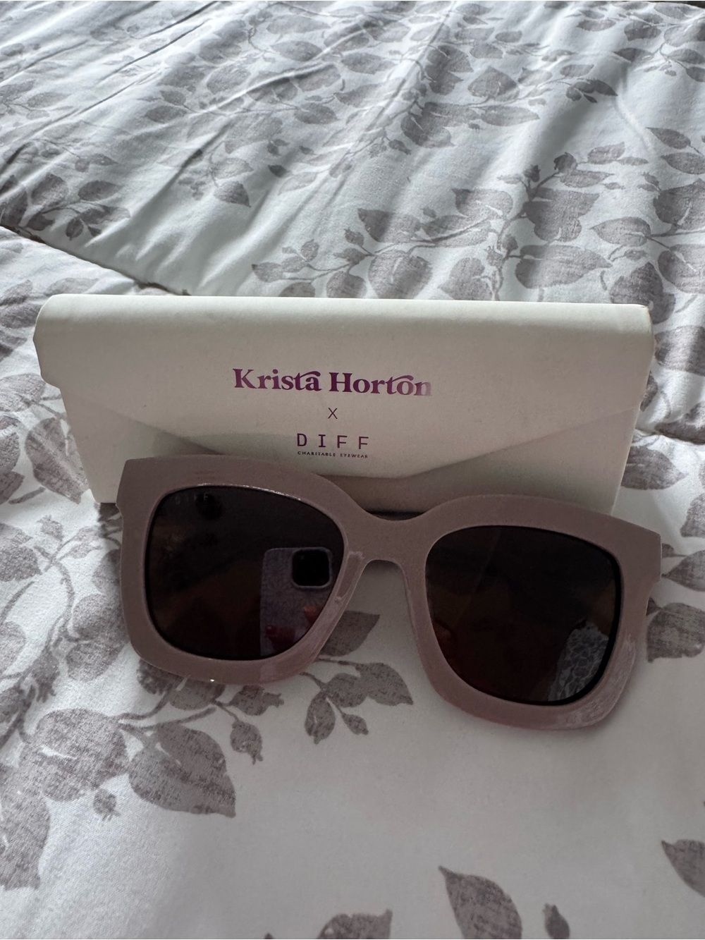 Diff Eyewear Krista Horton Mauve Square Sunglasses